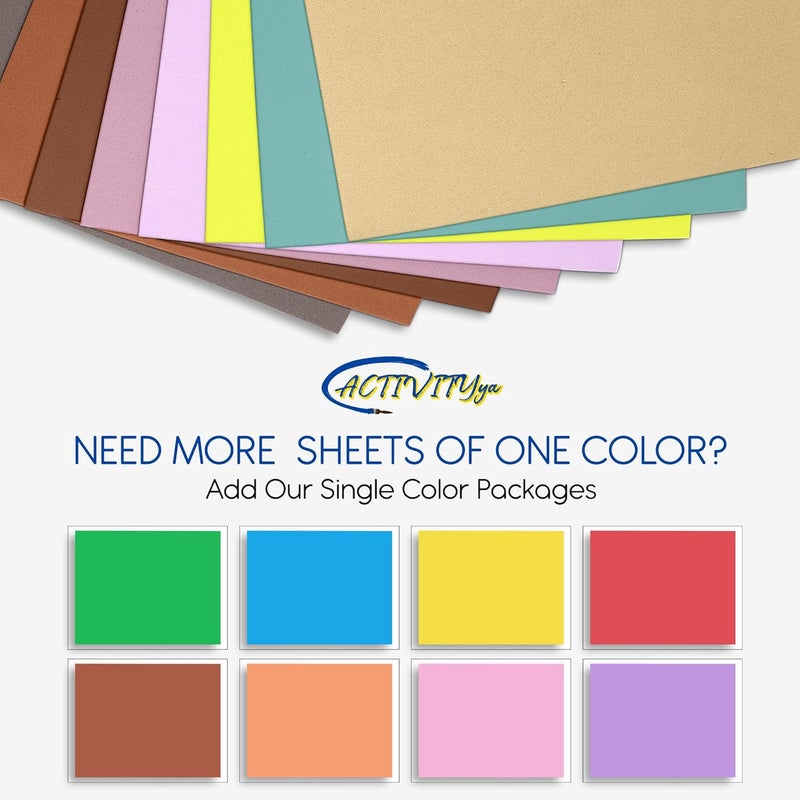 ACTIVITYYA Pastel EVA Foam Sheets, 8 Assorted Colors, 6 x 9 Inch, 2mm Thick – Foam Paper for DIY Arts and Crafts, School Projects, and More – 8 Pack - Image 4